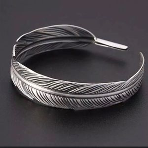 silver feather bracelet